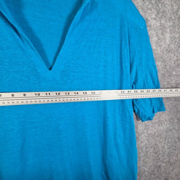 Vilebrequin A-Line Long Dress Kaftan Blue Linen Lagenlook 3/4 Sleeve Size S / M - Picture 4 of 8